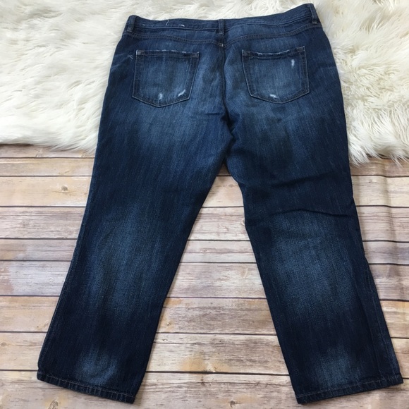 LOFT Jeans Boyfriend Crop Ripped Plus Size 18 - Picture 3 of 5